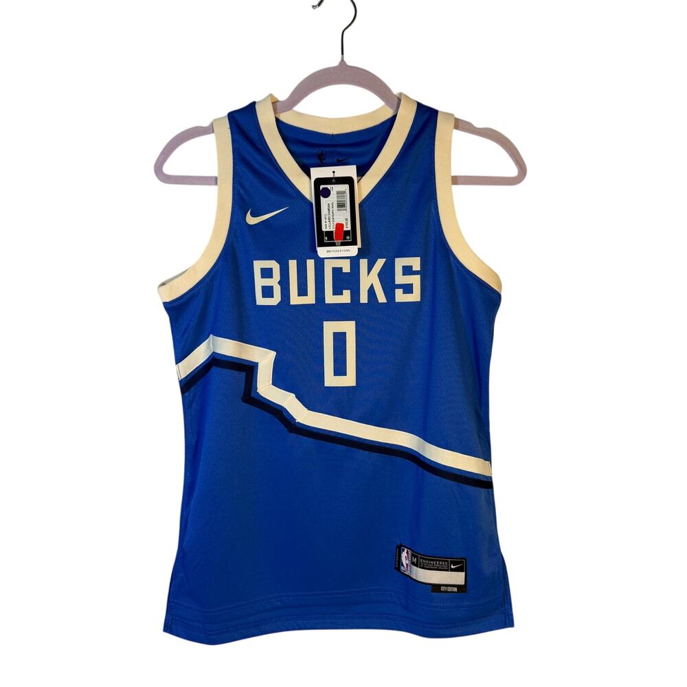 Nike Milwaukee Bucks Damian Lillard #0 City Edition Jersey Youth M 10/12 NWT